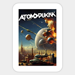 Atomic explosion in atompunk Sticker